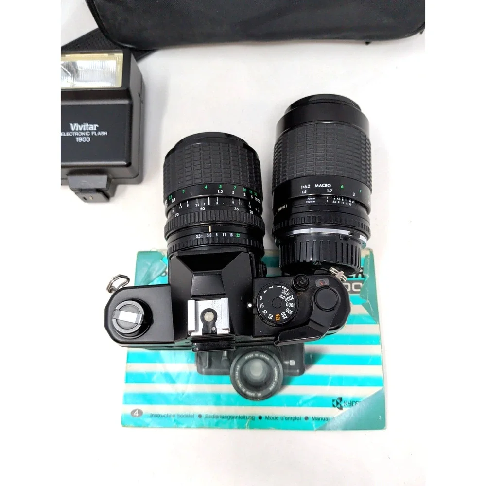 YASHICA FX-3 Super 2000 Photography Camera With 2 Lenses/bag/flash fast ship